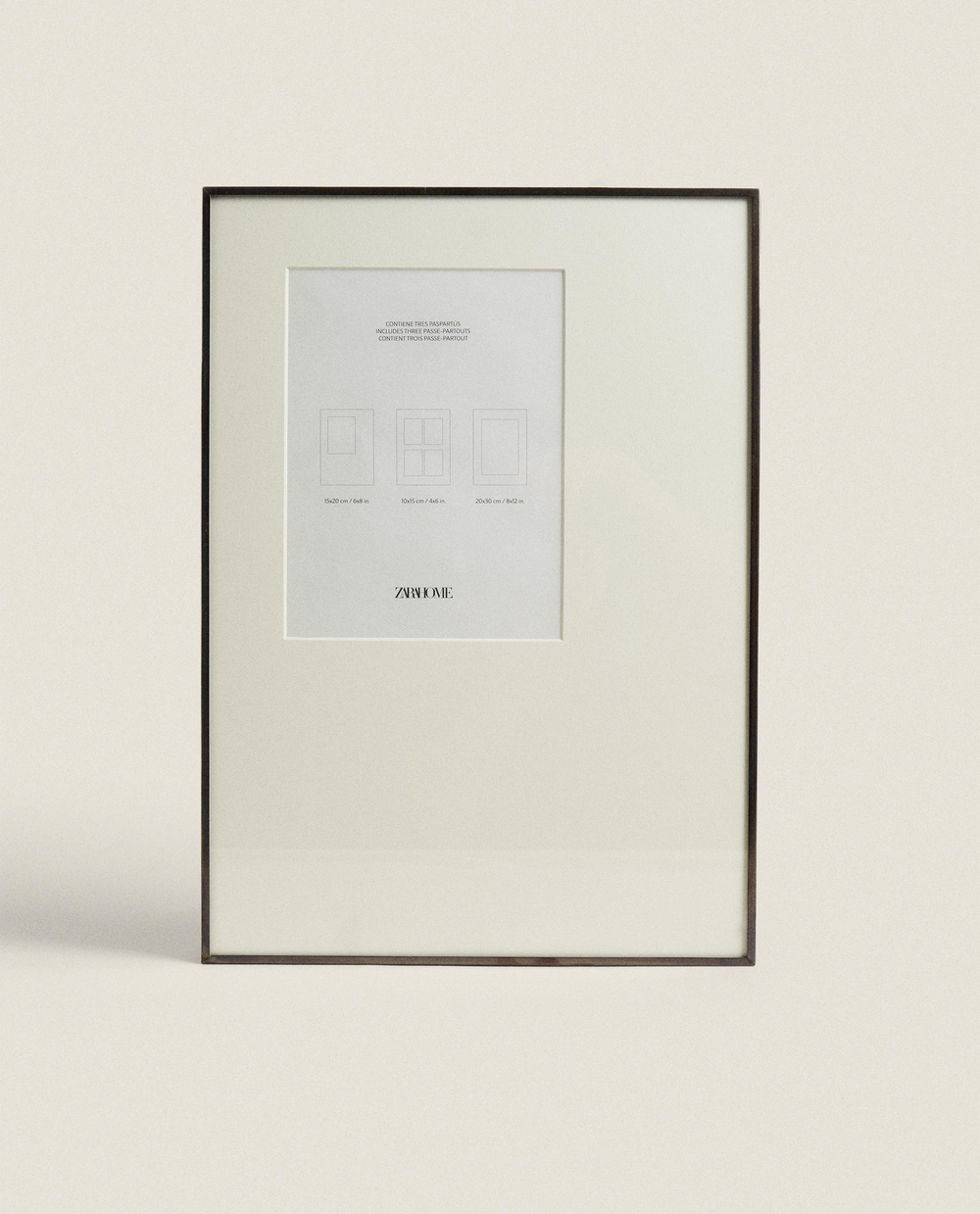 Zara Home Фоторамка из стекла, цвет чёрный, 30 см