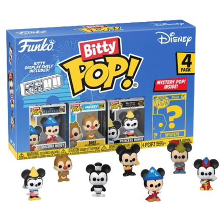 Фигурка Funko Bitty POP! Disney S3 Sorcerer Mickey+Dale+Princess Minnie+Mystery