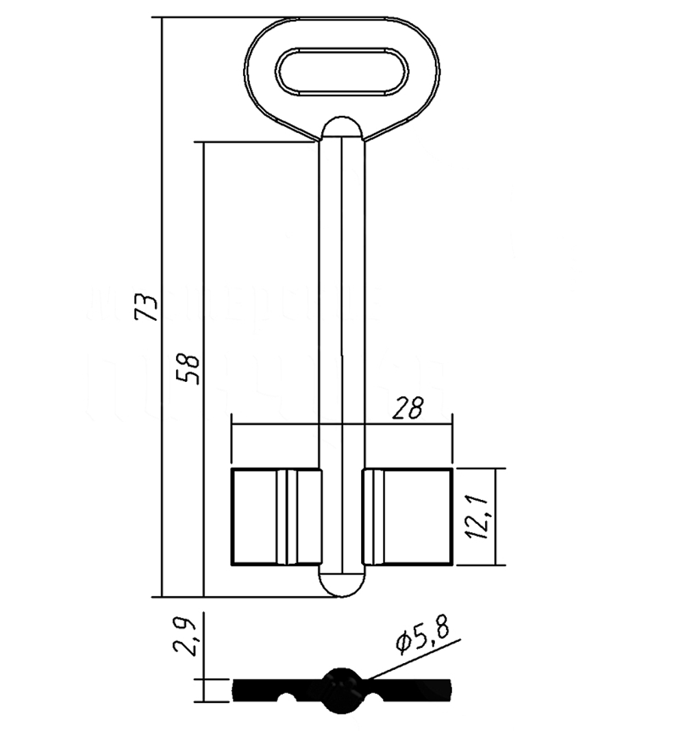 Заготовка сувальдного ключа 10556 MRP2D МАРИУПОЛЬ
