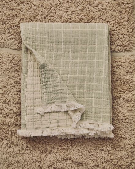 Комплект из 2 чехлов для подушек Tivaro из хлопкового жаккарда в светло-зеленую клетку 30 х 50