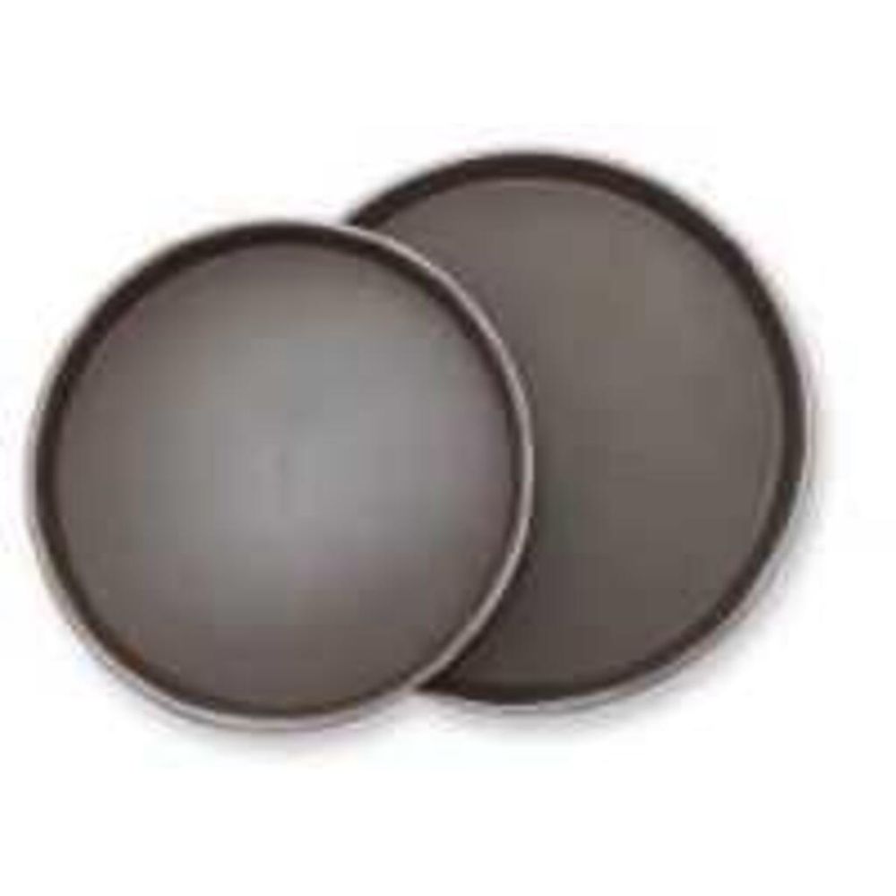 Поднос прорезиненный 36 см круглый коричневый пластик P.L. - BarWare