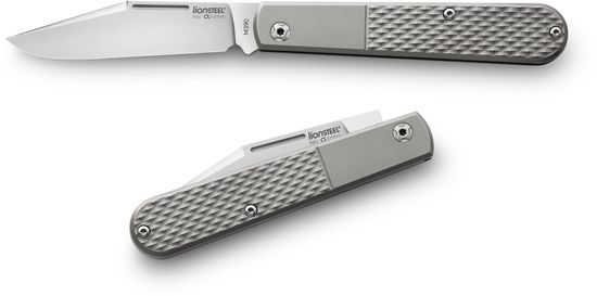 Складной нож Lion Steel "Barlow Slim" L/CKS0112 GY-D c клинком из стали Böhler M390 Microclean®, рукоять титан