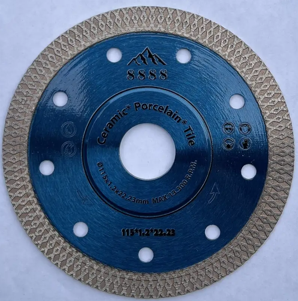 Диск алмазный отрезной, Турбо (115х1,2х22.23 мм) Ультратонкий Х-тип "8888" HM401