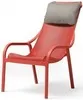 Кресло Net Lounge коралловое с серой подушкой