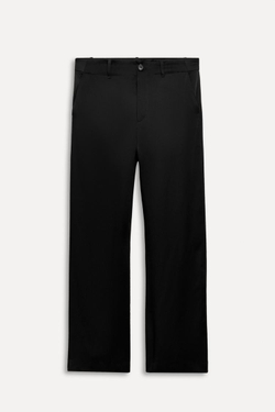ZARA АТЛАСНЫЕ КОСТЮМНЫЕ БРЮКИ — 50TH ANNIVERSARY, ЧЕРНЫЙ
