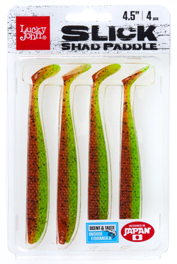 Виброхвосты съедобные Lucky John SLICK SHAD PADDLE 4.5in / цвет Z15 / 4 шт.