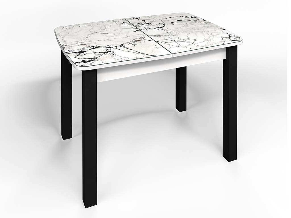 Стол СМ-1 Флорида ноги окрас квадратный белый/черный