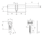 Цилиндровый механизм Apecs SM-95(30S/65)-S/65-NI