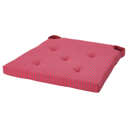IKEA JUSTINA  (ИКЕА ЙУСТИНА)  -  Подушка для стула, красно-серый/полосатый рисунок, 42/35x40x4 см