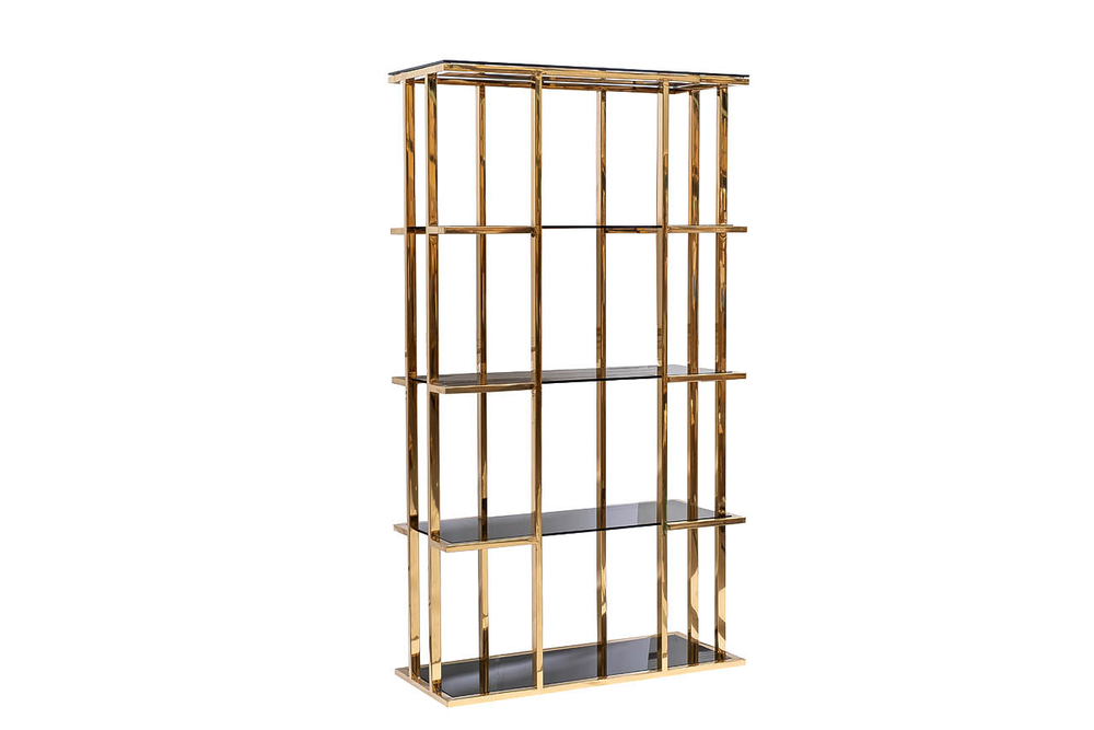 Стеллаж золотистый/темн.ст. 100x40x180см Garda Decor