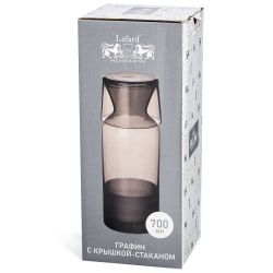 ГРАФИН С КРЫШКОЙ/СТАКАНОМ "MAT&SHINY" GREY 700МЛ