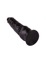 Чёрный фаллоимитатор с клиторальными шипами - 17,8 см. (Цвет: черный)