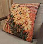 Декоративный гобеленовый чехол для интерьерной подушки Желтые Ромашки 47*47