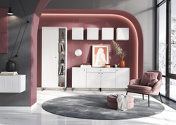 Шкаф навесной малый Оливия, Белый, Белый Глянец