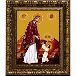 Первые шаги Иисуса Христа. Икона на холсте.