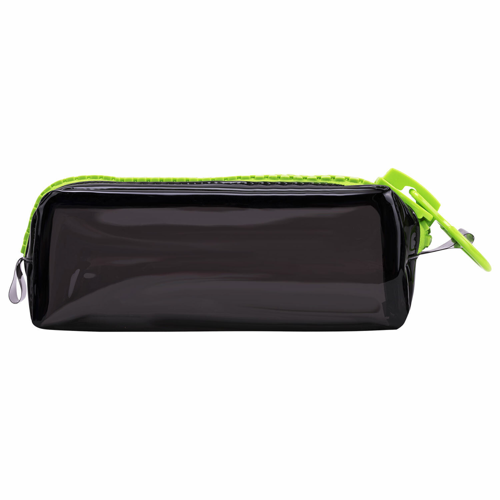 Пенал BRAUBERG с объемной "тракторной" молнией 1 отделение ПВХ 22х8х6 5 см "Neon green" (2 штуки в упаковке)