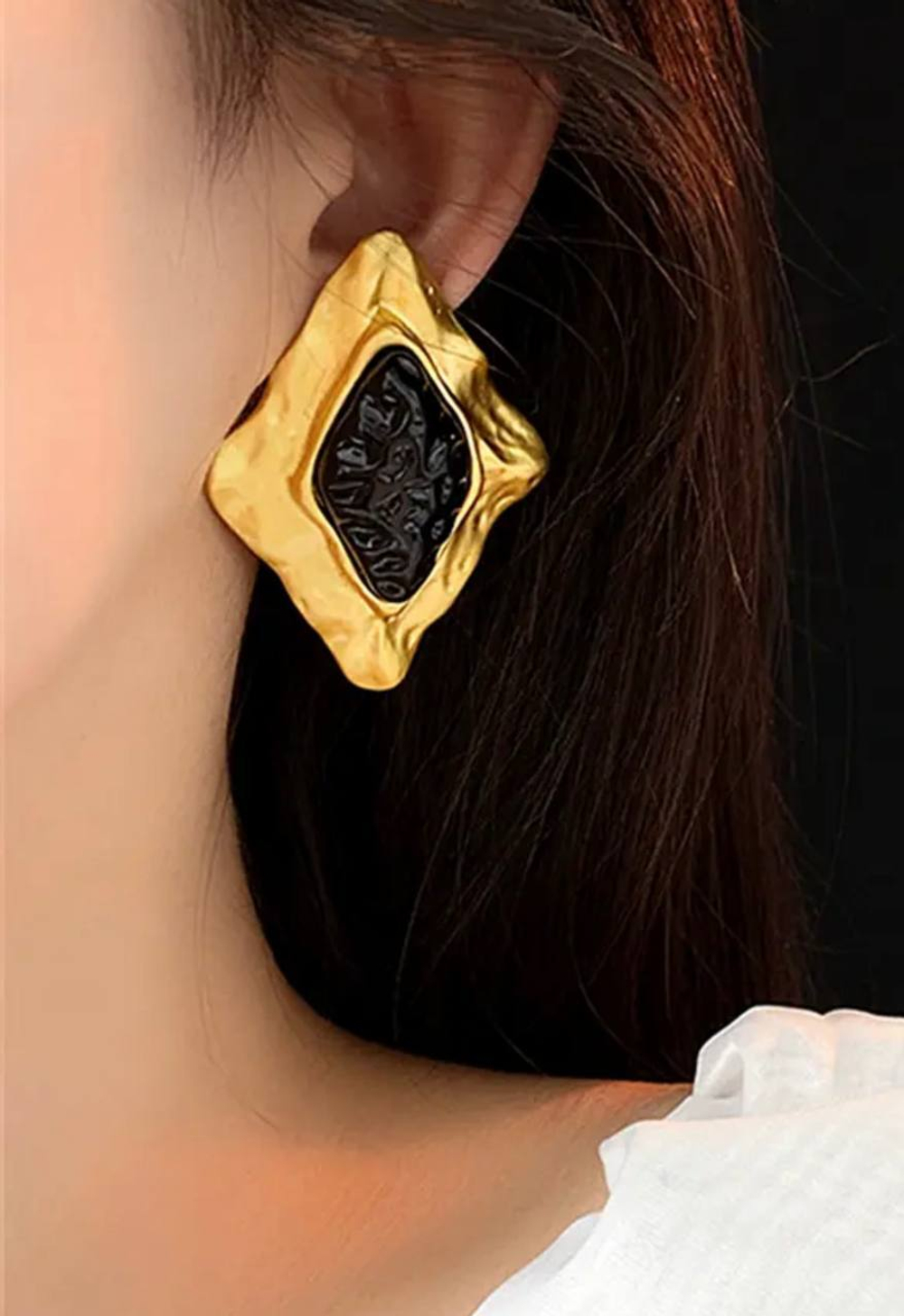 Серьги ромбовидные, Золотые