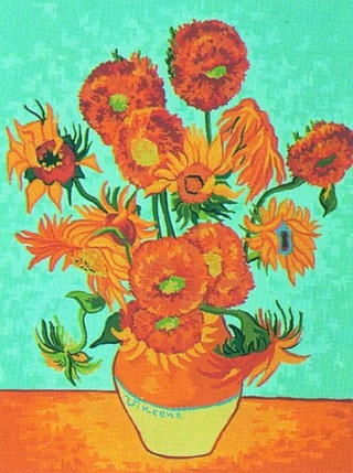 "Букет с астрами"-10244 канва с рисунком