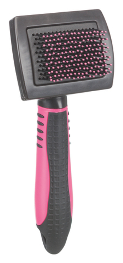 Щетка для кошек "Trixie", Soft Brush, мягкая пластиковая с наконечниками, противоскользящая ручка, 7x16 см