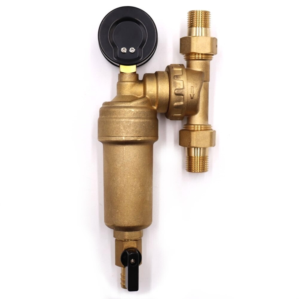 Фильтр свободного вращения с манометром 1/2" для гор.воды VIEIR JH147