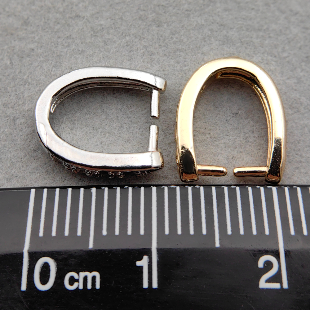 Бейл зажимной с фианитами 11,5x3 мм