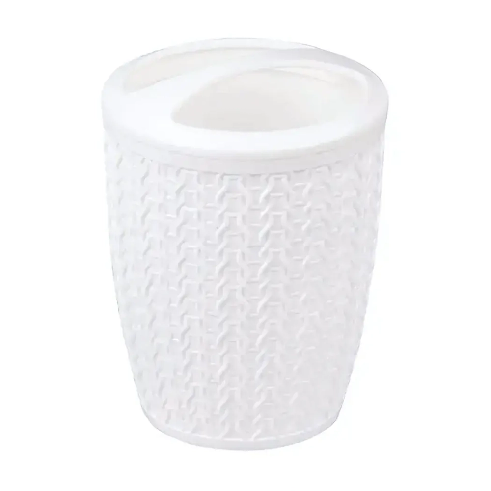 Подставка д/зуб.щеток Вязаное плетение (белый)