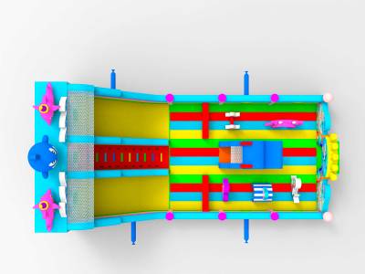 Коммерческий надувной батут «На морском дне 3», 15*7*7 м