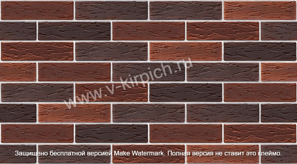 Кирпич лицевой Воротынский одинарный микс антик-кортен, руст