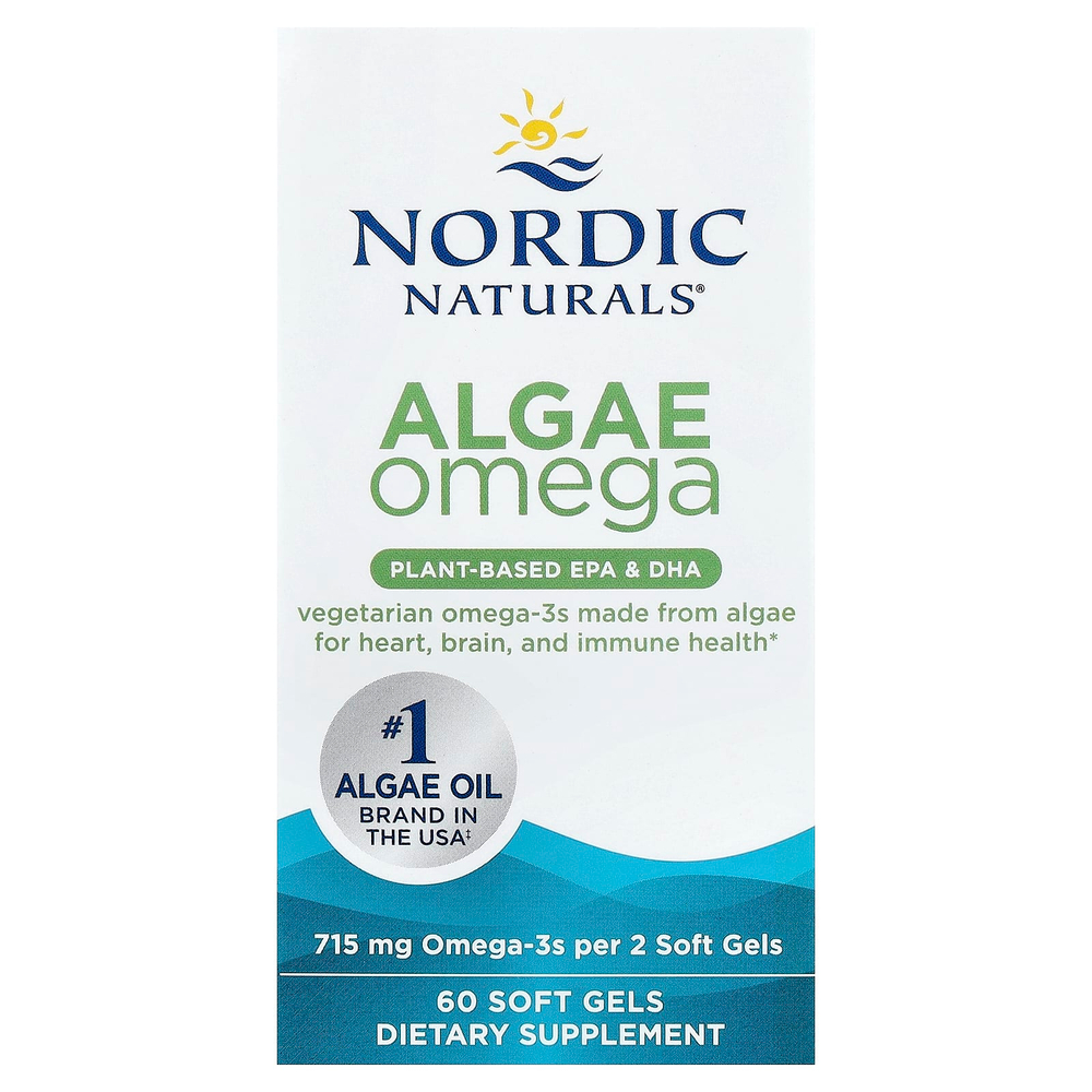 Nordic Naturals, Algae Omega, 60 мягких таблеток (357,5 мг в мягком геле)