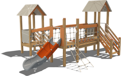 Детский городок Тула (стойки дуб, паттерн Vector)