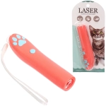 Лазерная указка для кошек «Лапка - Царапка», цвет кораловый,1 режим, 16,2*2,6см (работает от 3 батареек AG13)