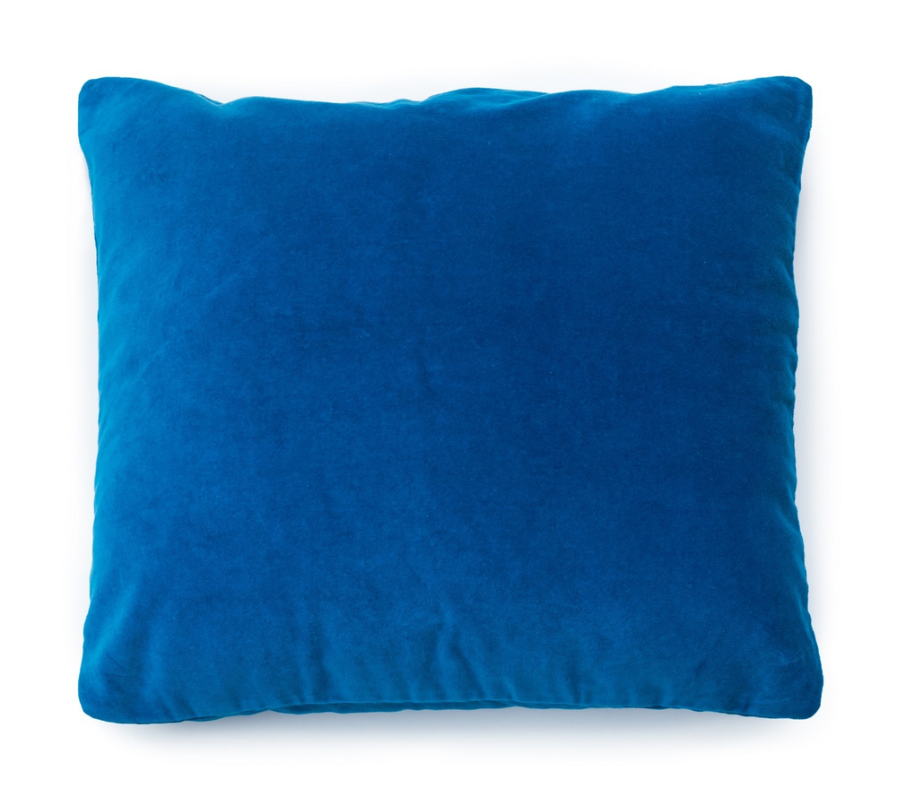 Подушка декоративная 45х45 Blanc Des Vosges Pacha Bleu Paon