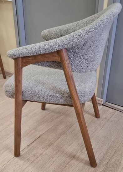 Cтул Comfy 5 с подлокотниками, бежевая ткань, ножки орех