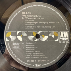 Винтажная виниловая пластинка LP Black Wonderful Life (Германия 1987)