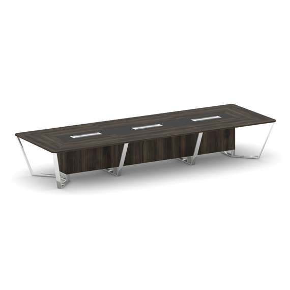 Steel Meet Стол переговорный прямоугольный MM-PR.B.SP-16 Дуб Мали/Графит Глянец/Нержавеющая Сталь/Хр