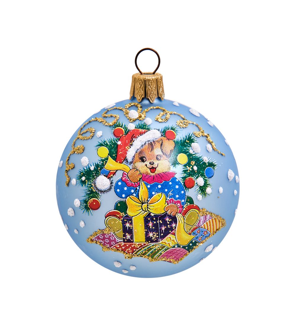 Элита НФШ-1332/4 Ел. украшение Шар «Собачка с подарками» 65 мм