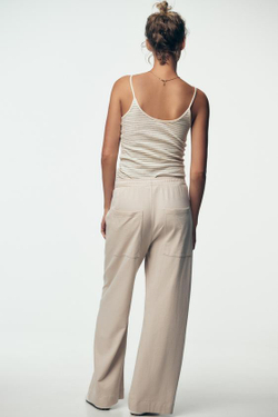 ZARA ПРЯМЫЕ БРЮКИ В СТИЛЕ РУСТИК, ПЕСОЧНЫЙ