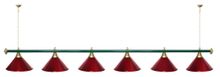 Лампа STARTBILLIARDS 6 пл. (плафоны золотые,штанга золотая,фурнитура золото)