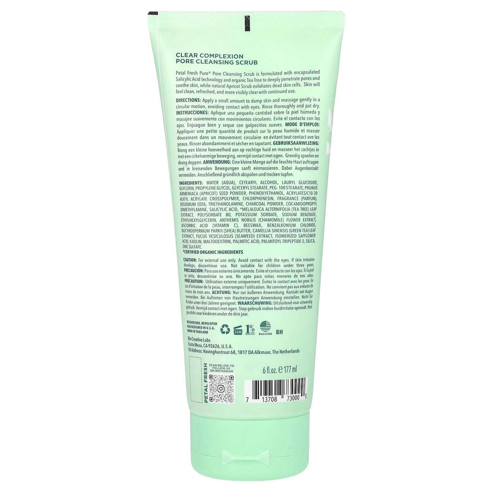 Petal Fresh, Pure, Clear Complexion, скраб для очищения пор, чайное дерево, 177 мл (6 жидк. унций)