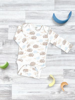 Боди Mjölk Ёжики на экрю с длинным рукавом