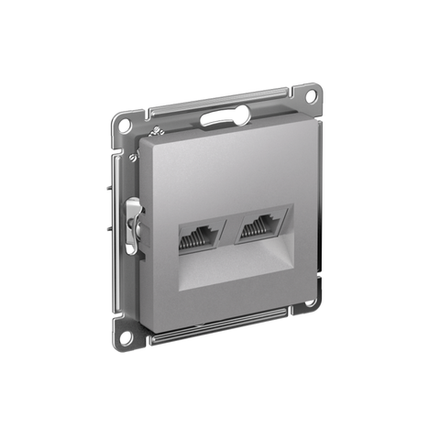 Розетка компьютерная 2-м AtlasDesign RJ45 кат.5E механизм алюм. SE ATN000385
