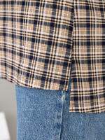 Блузка БЛ-131/клетка-бежевосиняя