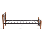 Кровать AT-126 -дерево гевея/металл, 90*200 см (Single bed), красный дуб/черный