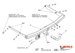 Фаркоп IMIOLA E.037 Ford Focus хетчбек 3/5 дверей 2004-2011, Ford C-MAX 2004-2010, Grand C-MAX 2010-(паспорт и сертификат в комплекте)(без электрики)