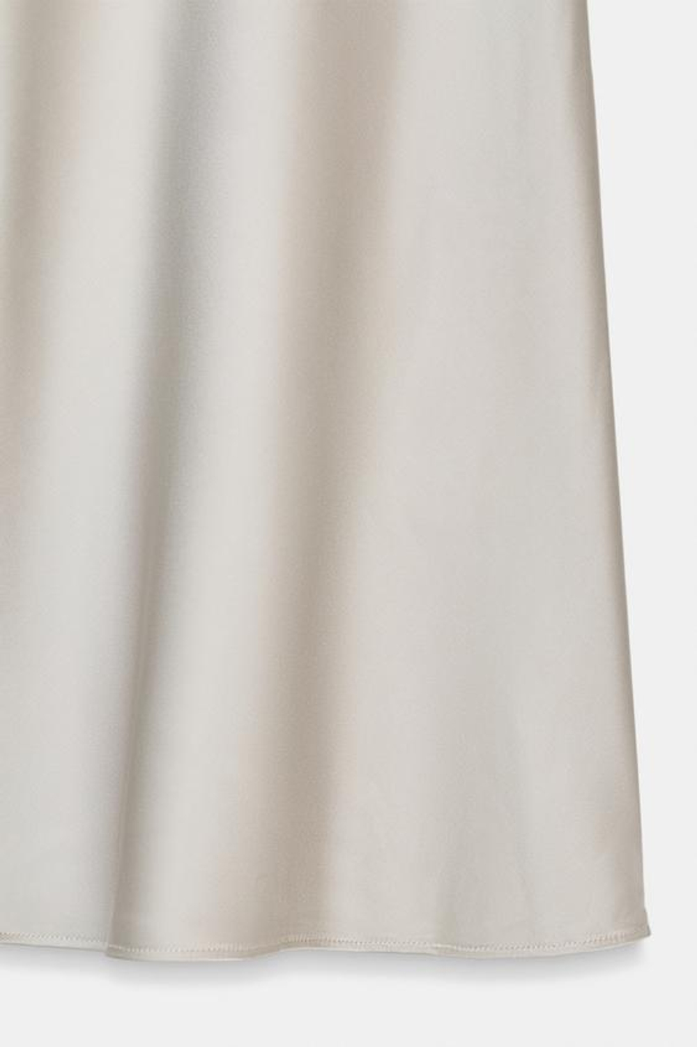 ZARA АТЛАСНАЯ ЮБКА МИДИ, ТЕМНО-БЕЖЕВЫЙ