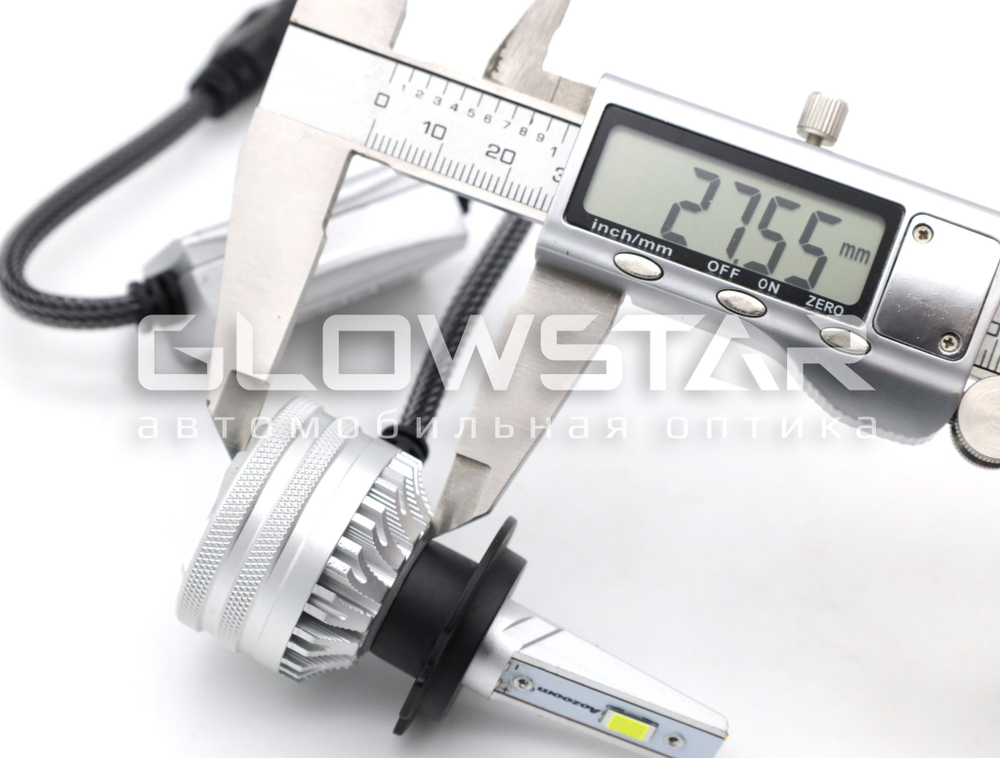Светодиодные лампы H7 Aozoom ALH-08 в штатную линзу с вент-ром, 12V, 35W, 6000K (комплект, 2шт)