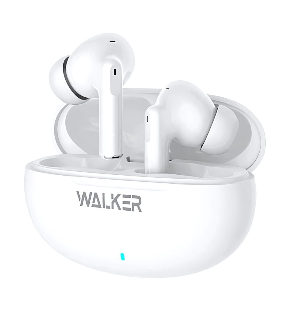 Наушники WALKER WTS-60, шумопод. ENC, независ. работа наушников, белые