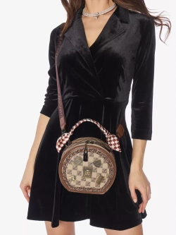 Сумка багет круглая винтажная через плече необычная