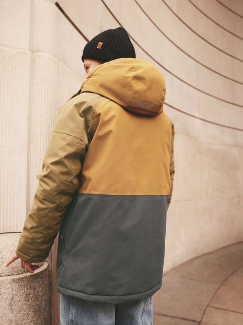 Куртка непромокаемая с капюшоном для мальчика Next 414-211, Горчичный, Синий