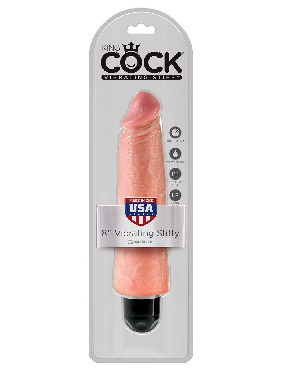Телесный вибратор-реалистик 8 Vibrating Stiffy - 24,8 см. (Цвет: телесный)